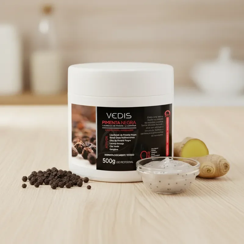 04 creme de massagem pimenta negra vedis 500g